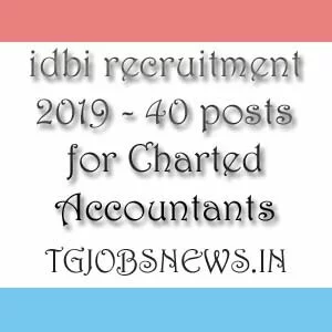 idbi recruitment 2019 40 posts for Charted Accountants