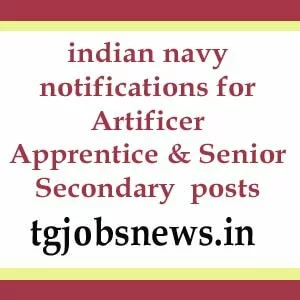 indian navy notifications for Artificer Apprentice and Senior Secondary Recruits posts