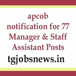 apcob notification for 77 Manager & Staff Assistant Posts