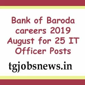 Bank of Baroda careers 2019 August for 25 IT Officer Posts